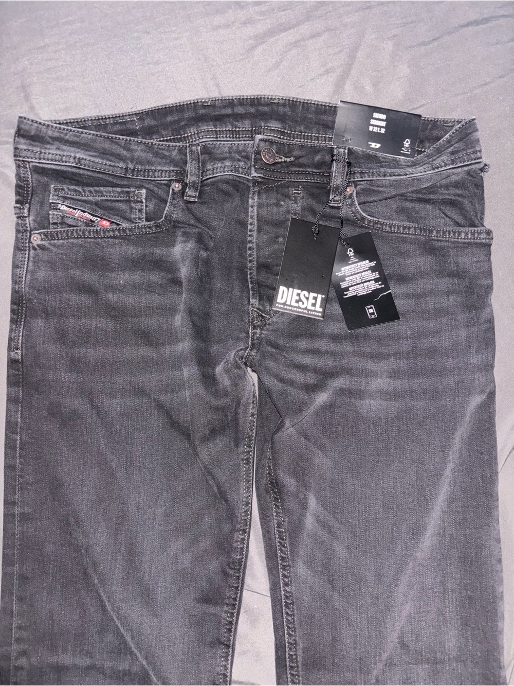 Diesel Skinny Jeans in Washed Black